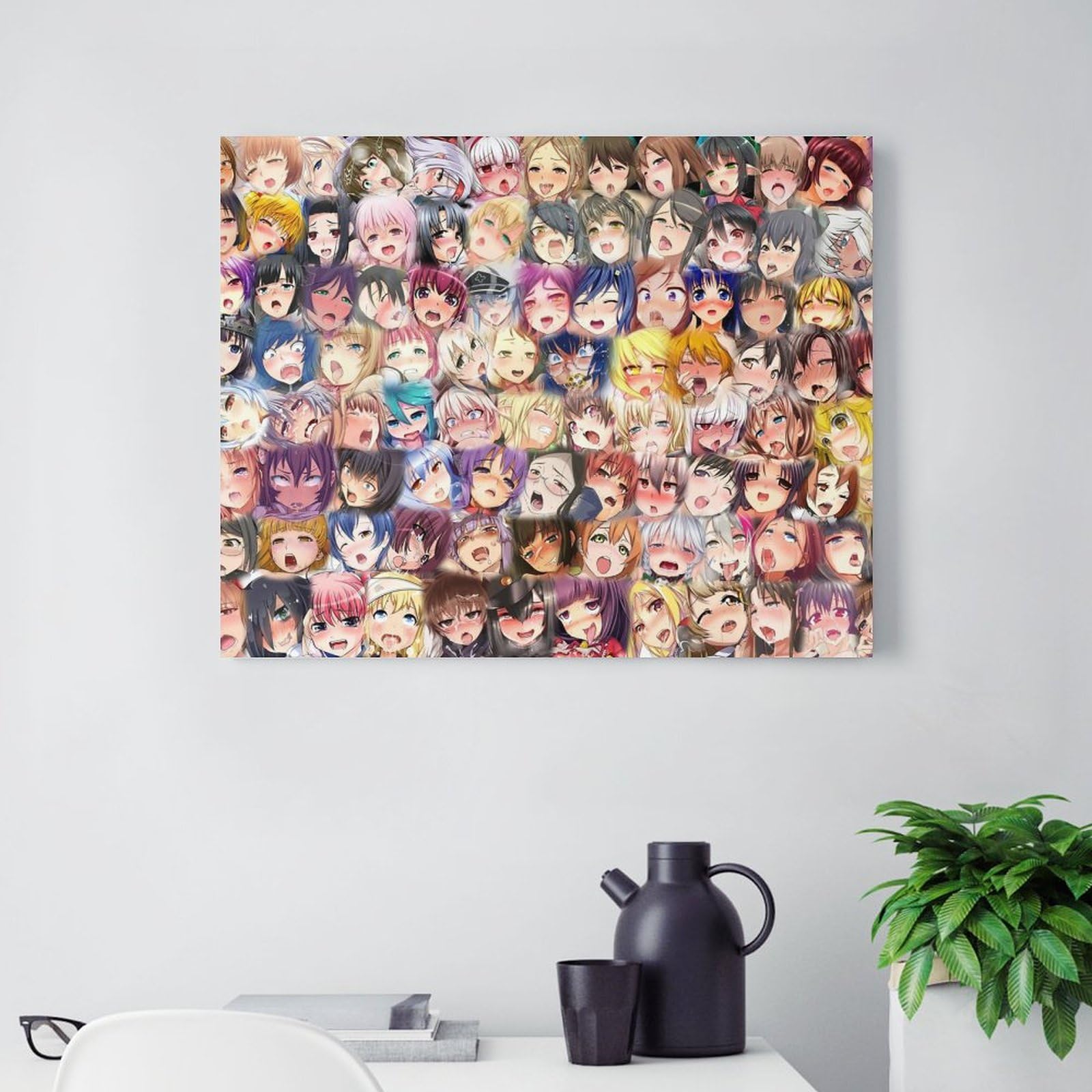 Amazon.co.jp: アートパネル キャンバス絵画 可愛い アニメ柄 面白い顔